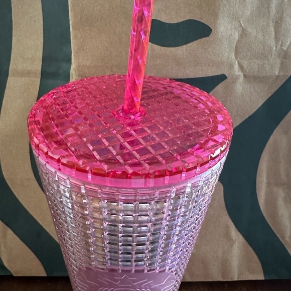 Starbucks Tumbler Pink Grid - Venti 24oz - Summer 2023 - Picture 2 of 4